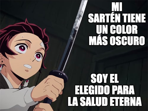 meme sartén acero al cabrono