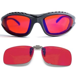 gafas rojas luz azul