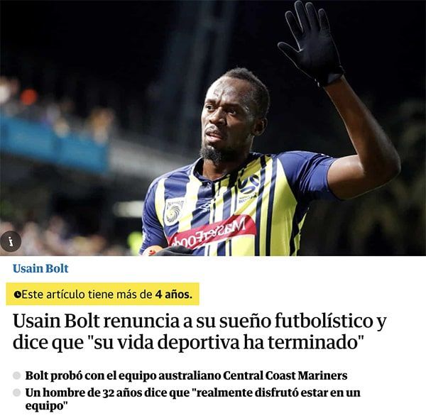 usain bolt deja el futbol
