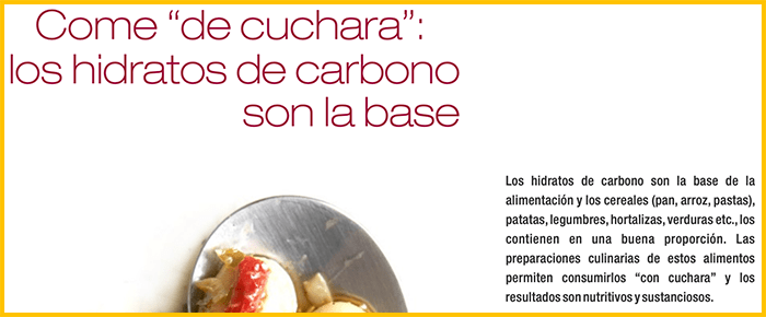 recomendación oficial hidratos de carbono